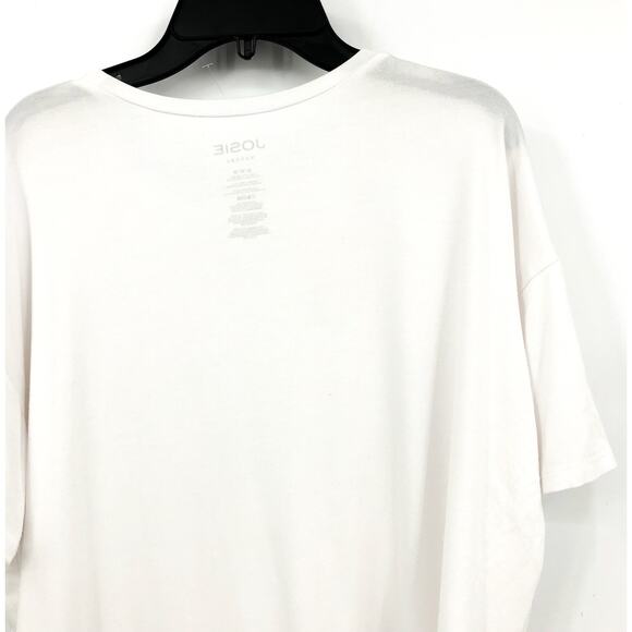JOSIE NATORI Women's Layering Elements Boxy Tee M White Stretch Round Neck NWOT - Picture 8 of 9